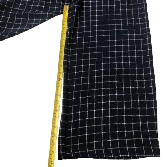 Anthropologie Monteau window pane plaid wide leg navy and white jumpsuit - Picture 15 of 15